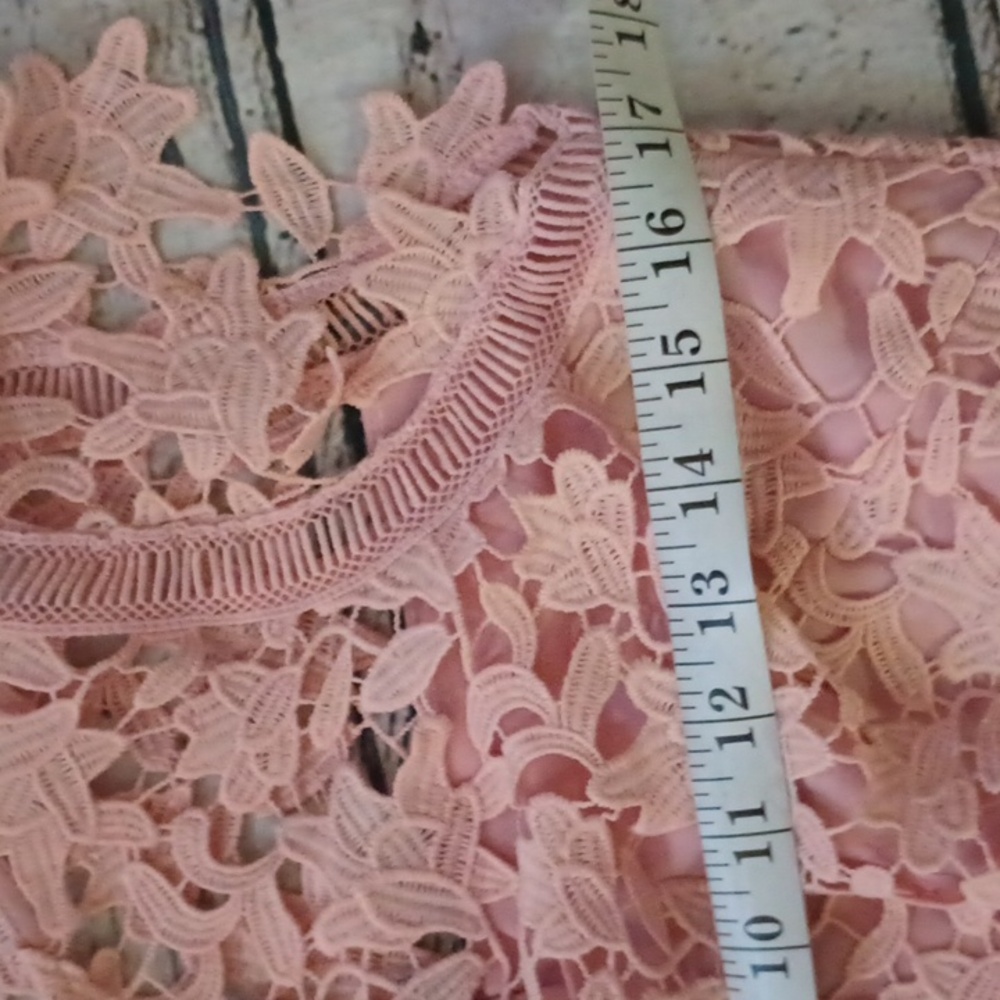 Eliza J Blush Pink Lace Asymmetrical Sheath Dress 6 - Picture 3 of 5